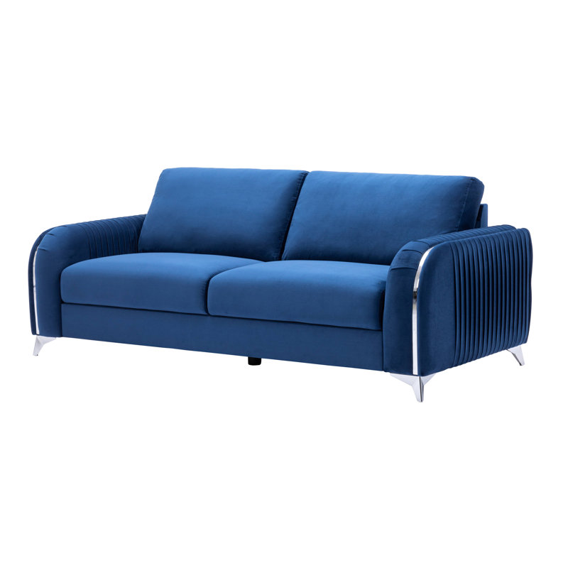 Canapé en velours bleu l 78,6 po Beitz