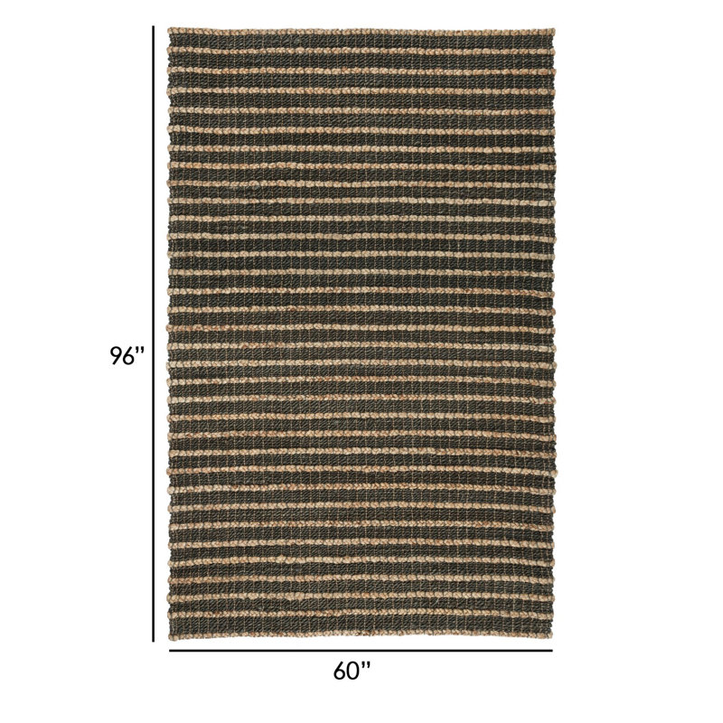 Jute / Sisal Striped Area Rug, Rectangle 5' x 8'