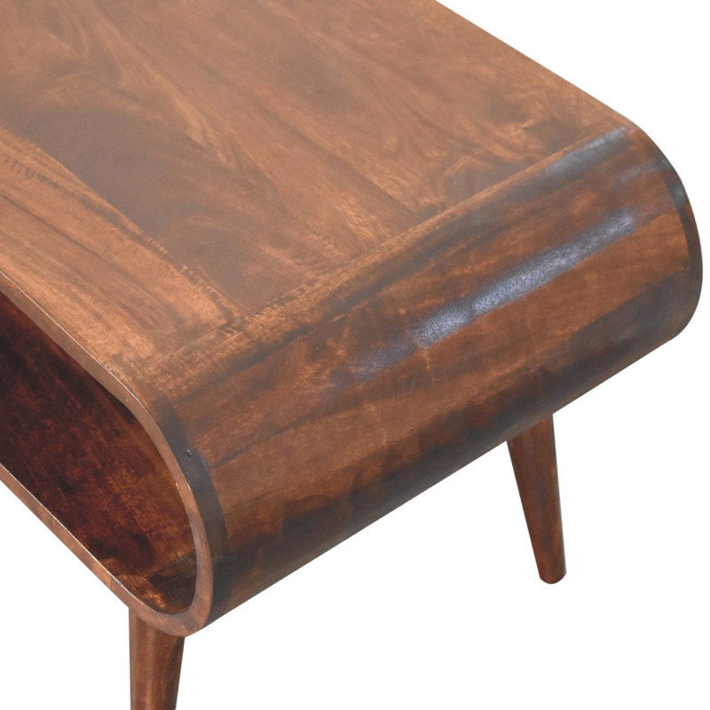 Amaya Nordic Style Caramel Coffee Table, 17.3" H x 31.5" L x 19.7" W, Black
