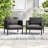2 Pcs Black Aluminum Club Chairs For Garden Use - Modern Aesthetic, Strong Frame, Water Fabric Cushions, 30.36 Tall Rust Technology,