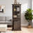 Minimalist Curio Cabinet With Glass Door, Shelves And Drawer,-420209814