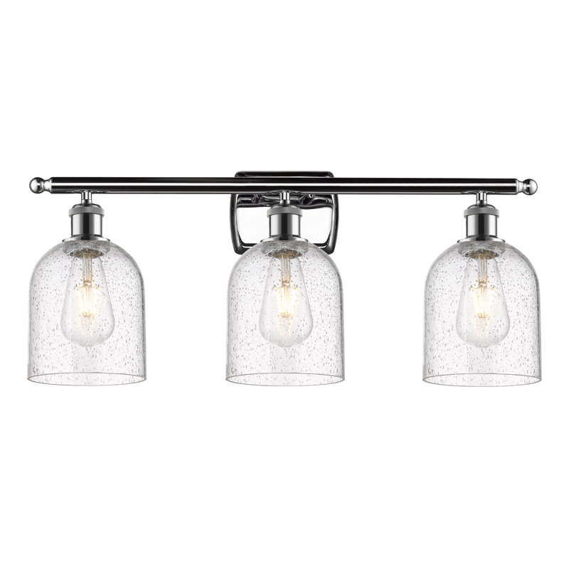 Meuble-lavabo à 3 lumières 26 po Ballston Anacaren, Grainé, Chrome poli