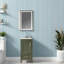 Meuble-lavabo compact vert avec lavabo, fabrication en bois massif pour les salles de bain modernes