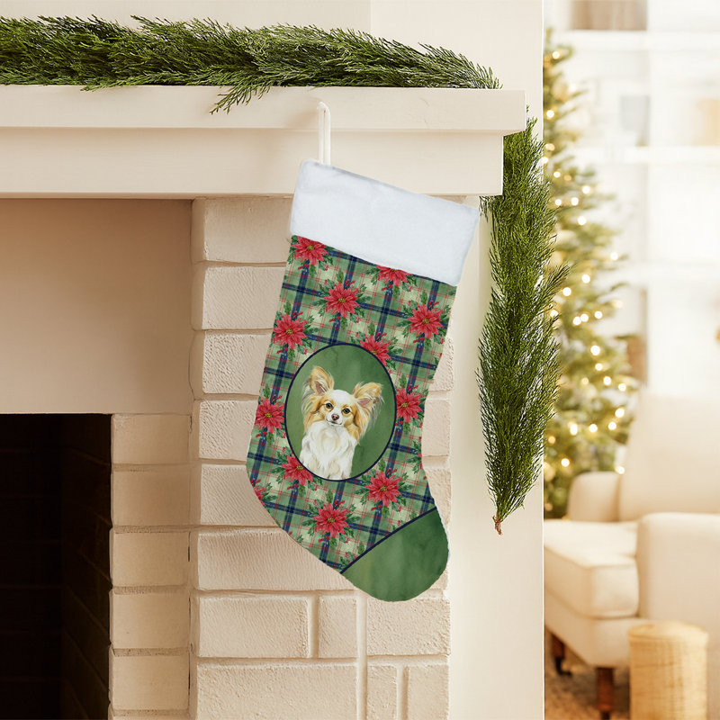 Chaussette de Noël citron et blanc Papillon, Citron / blanc
