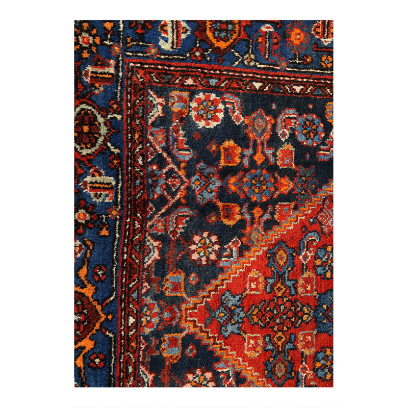 Tapis fin persan noué à la main 4 pi x 6 pi 3 po