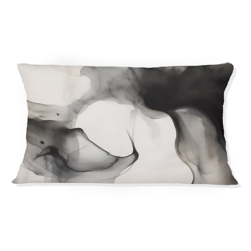 Coussin décoratif noir et blanc Pure Serenity II - Abstract Minimalisme
