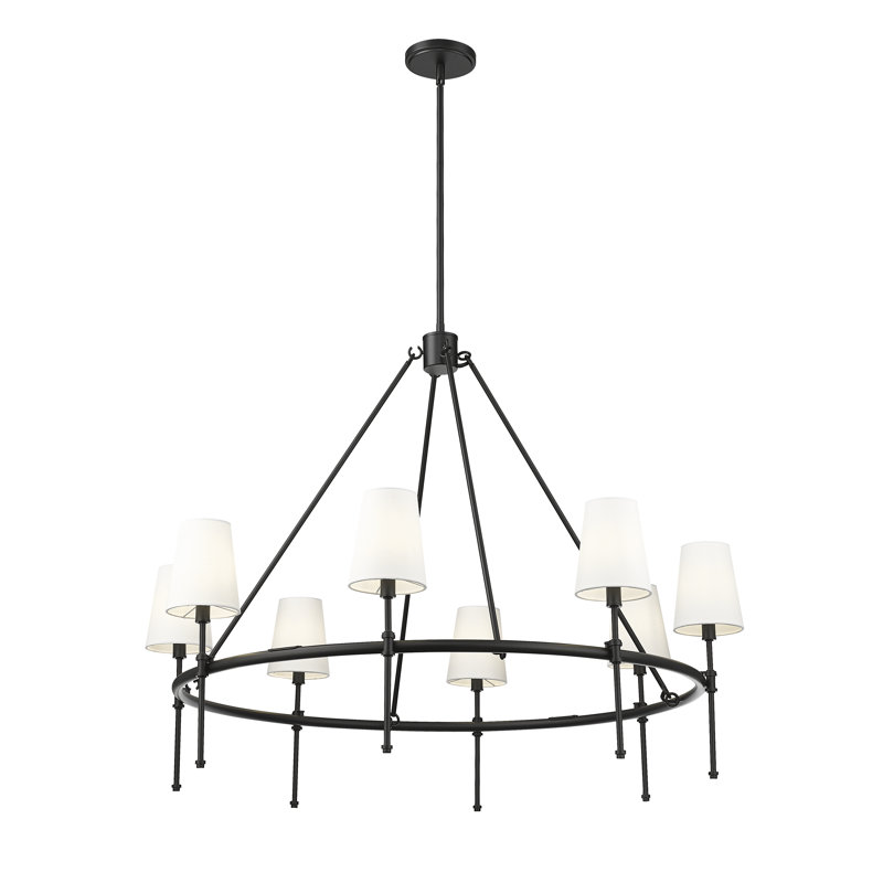 Heise 40" Wide 8-Light Chandelier -, Matte Black