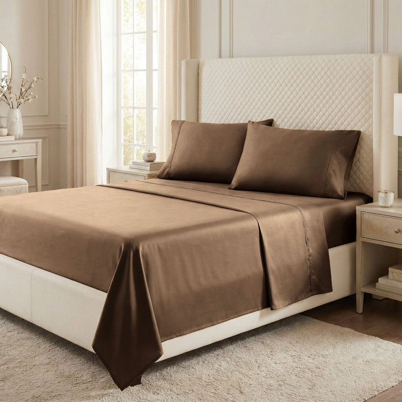 Ensemble de draps Edmont , Lit double, Taupe