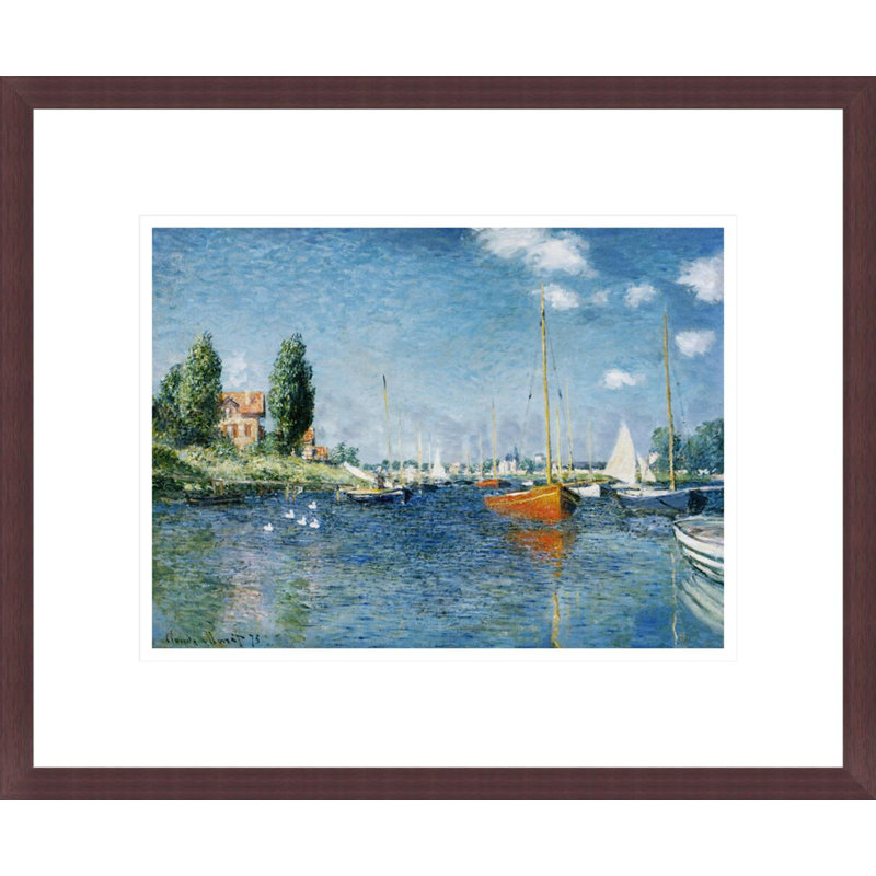 Red Bateaux Argenteuil par Claude Monet, impression giclée sur cadre, H 13,75 po x l 16,6 po