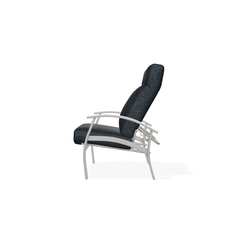 Belle Isle Outdoor Lounge Chair, Restore Indigo, Warm Gray