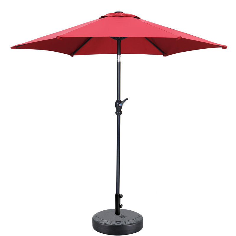 Parasol de patio 7,5 pi avec base, Rouge