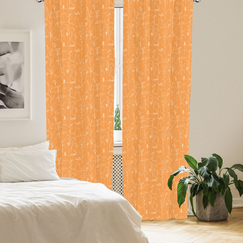 Floral Semi-Sheer Rod Pocket Sliding Panel, 28" x 63"