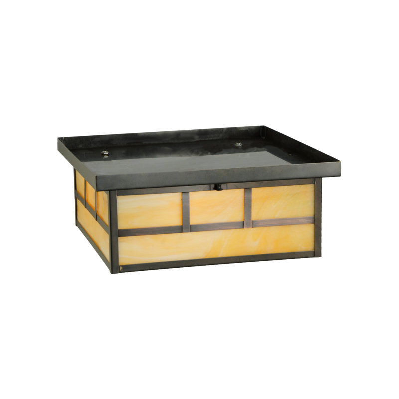 Plafonnier encastré en verre Dragica, Brun artisanal, Beige