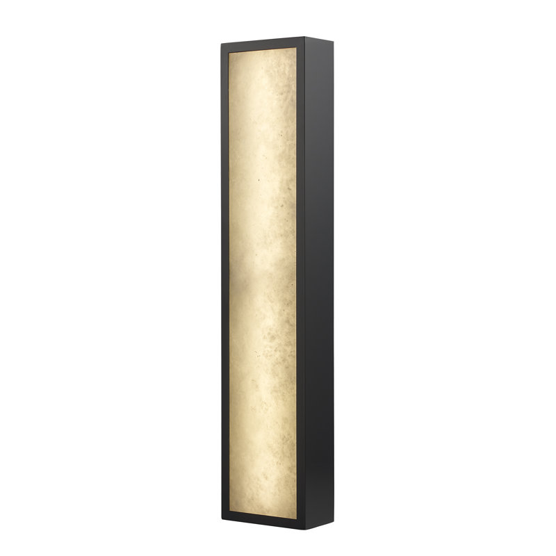 Marilis LED 22" Spanish Alabaster Wall Sconce, Black