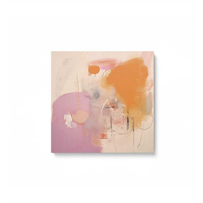 Impression sur toile 12 "x 12" Cotton Candy Delight v1 dans un cadre blanc