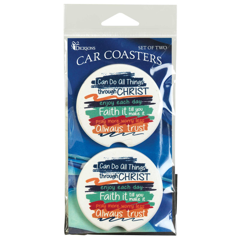 Car Coasters I Can Do All Things 2 Pk
