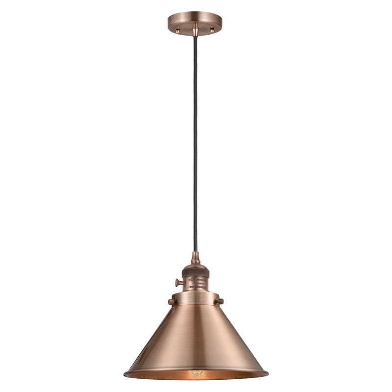 Franklin Restoration - Donner - Mini luminaire suspendu à cordon de 10 po - Interrupteur marche / arrêt - Ampoule DEL - Abat-jour