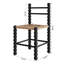 Chaise d'appoint en bois massif à dossier tissé (ensemble de 6)-640775875