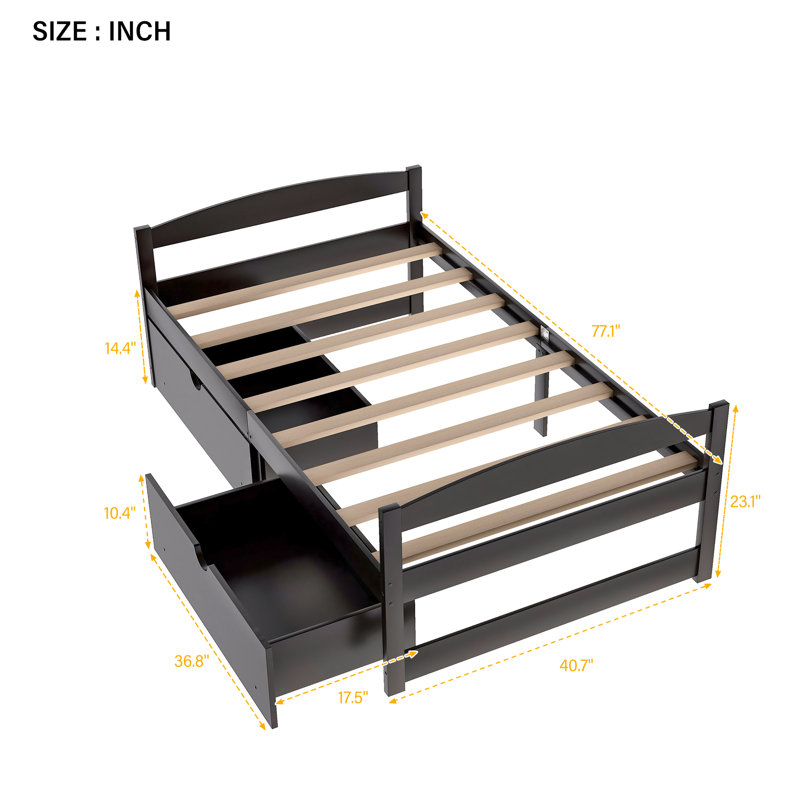 platform bed with drawers, Espresso