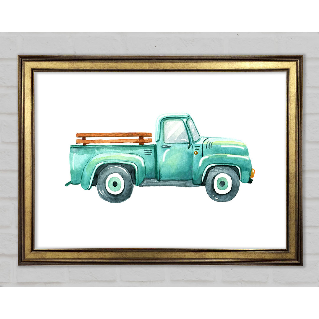 Pick Up Truck Aquarell - Einzelner Bilderrahmen Kunstdrucke