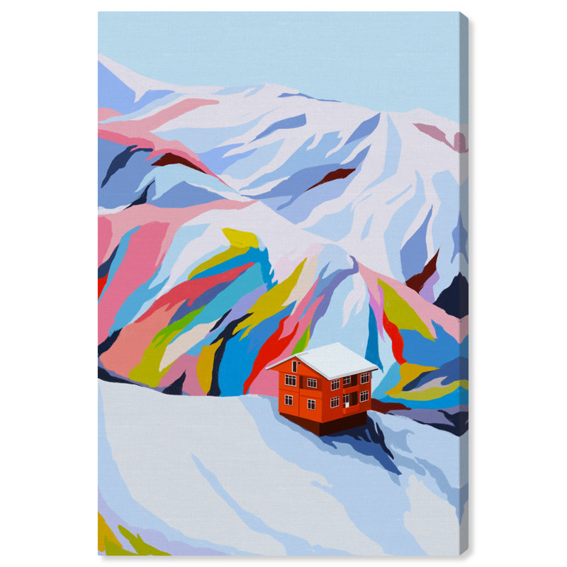 «Colorful Ski Village», reproduction d'impression sur toile, Toile tendue, H 54 po x l 36 po