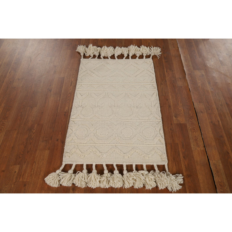 Handmade Carved Moroccan Indian Rug 2x3