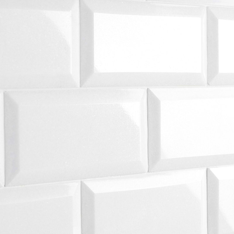 Thassos 3x6 Beveled Polished Marble Subway Tile
