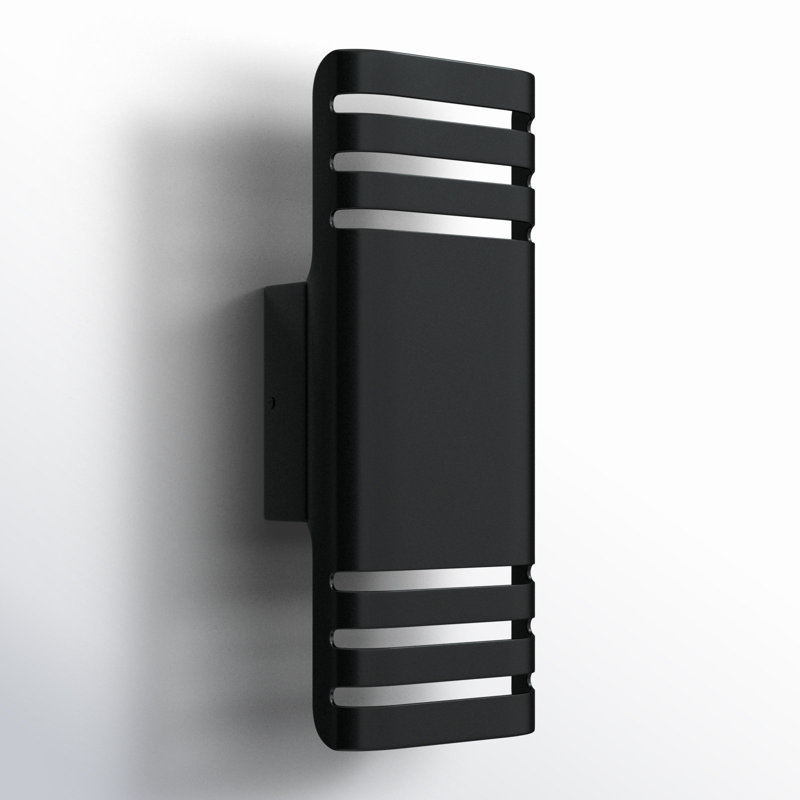 Mirha Aluminum LED Wall Light, Black, 13.25" H x 5" W x 3.25" D, 8