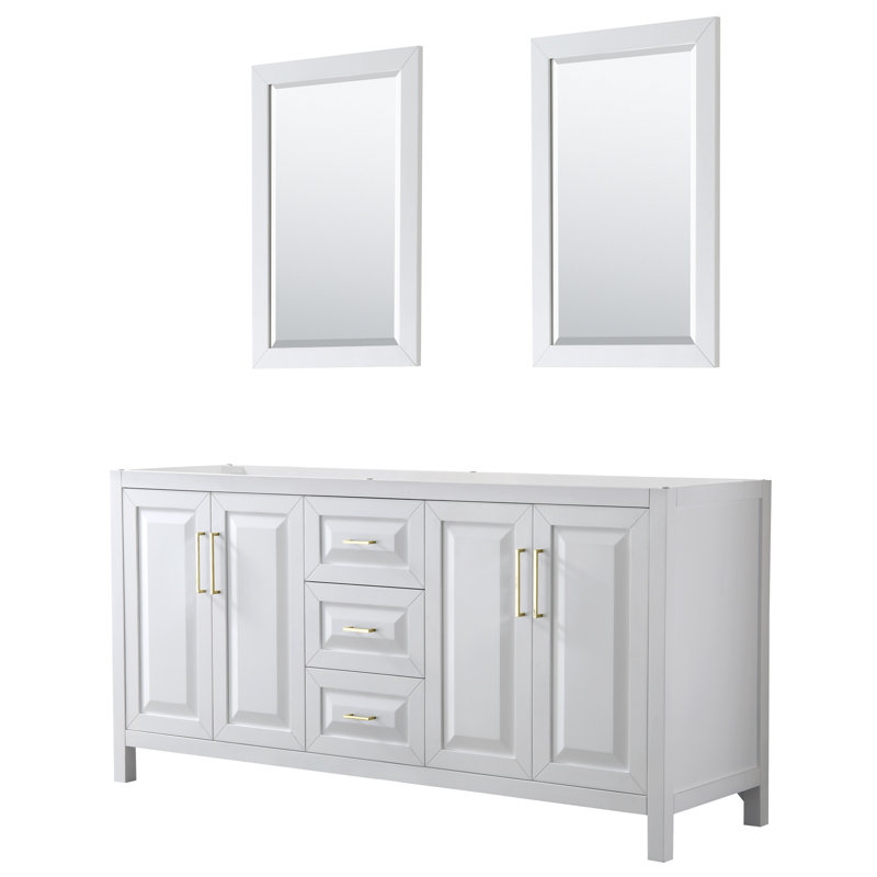 Daria 72'' W Double Vanity, Polished Chrome, White Cultured Marble, White