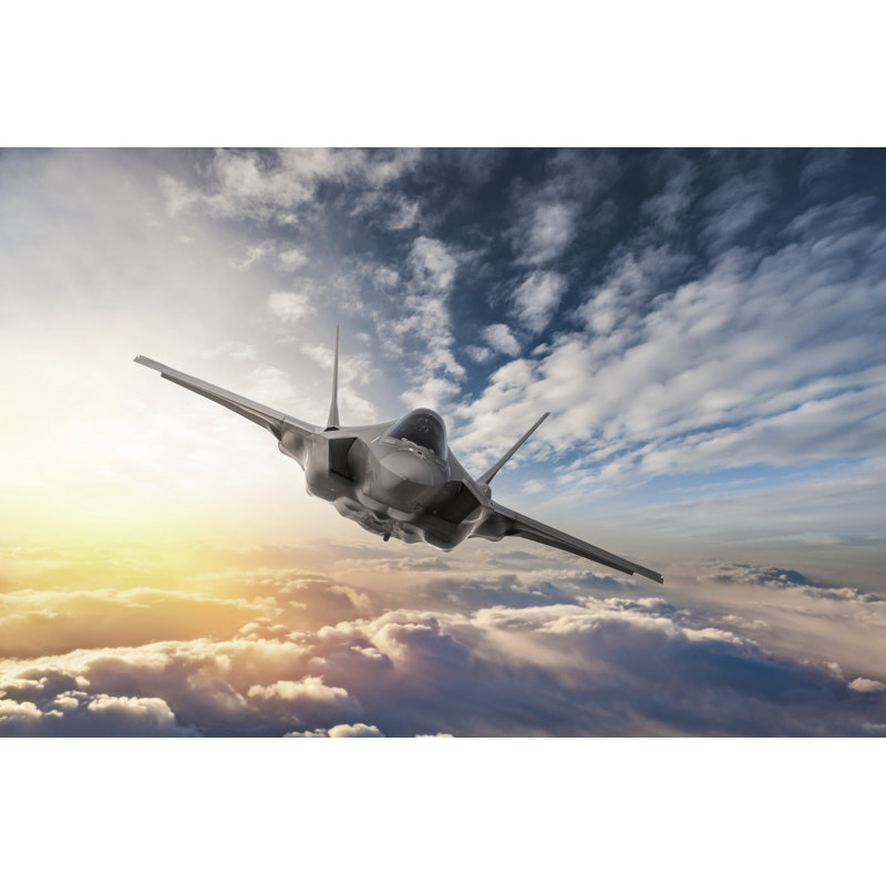 Fighter Jet Flying - Wrapped Canvas Print, 61cm H x 91cm W x 3.8cm D