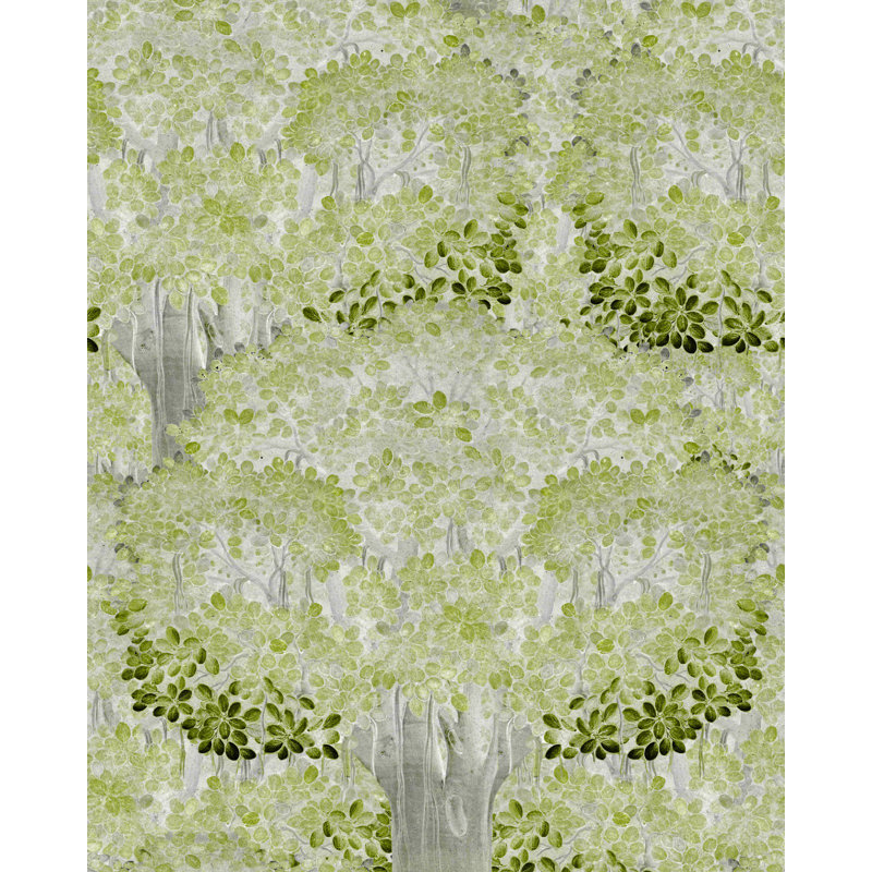 The Transylvanian Manor Floral Wallpaper Roll, Green/Gray
