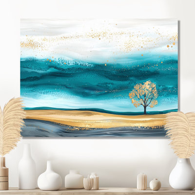 «Golden Luminous Dream Of Prairie Landscape», impression sur métal traditionnelle