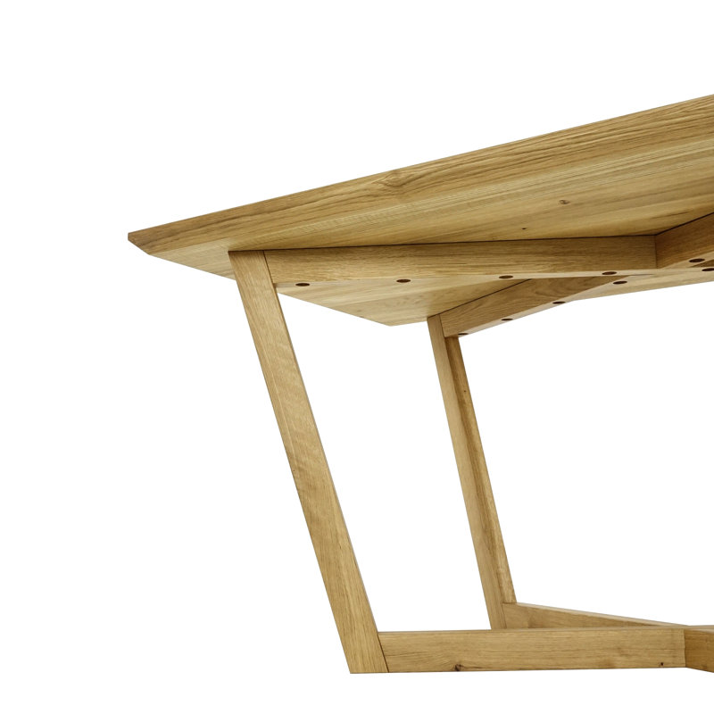 Yorkana Oak Rectangular Dining Table with Wood Base, 75cm H x 180cm L x 90cm W, Natural Oil