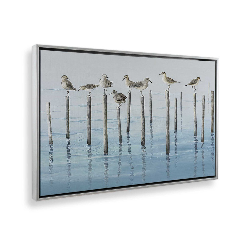 «Noonday Escapade», reproduction sur toile, Cadre flottant en chrome poli, H 26 po x l 38 po x P 1,75 po