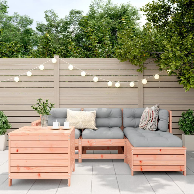 5 Piece Garden Sofa Set Solid Wood Douglas Fir