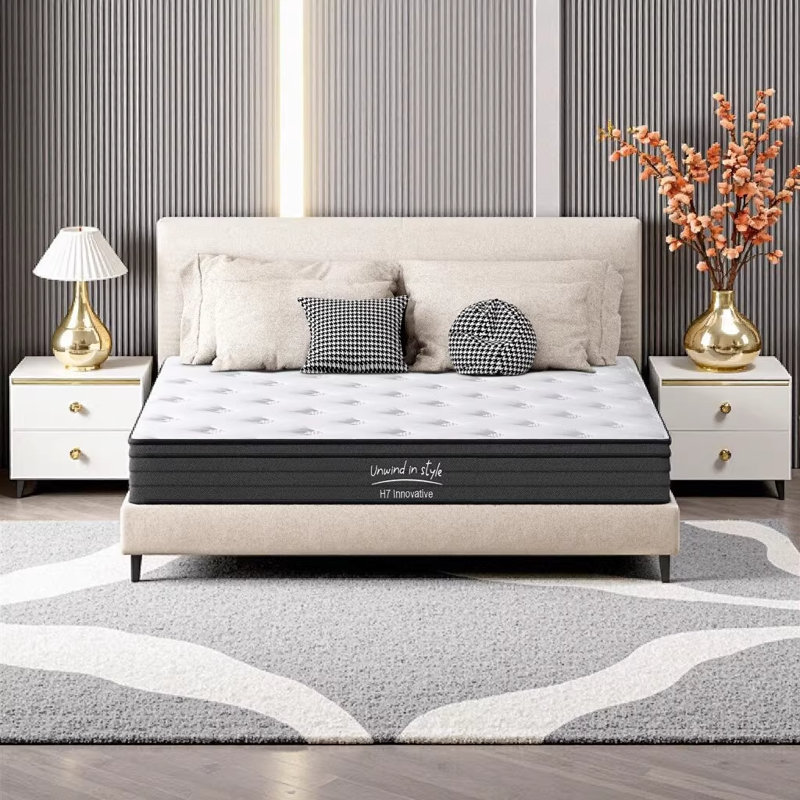 Queen Size 10 Inch Hybrid Mattress with Individually Pocketed Innerspring, Medium Firm Support for Restful Sleep, Queen, 10"
