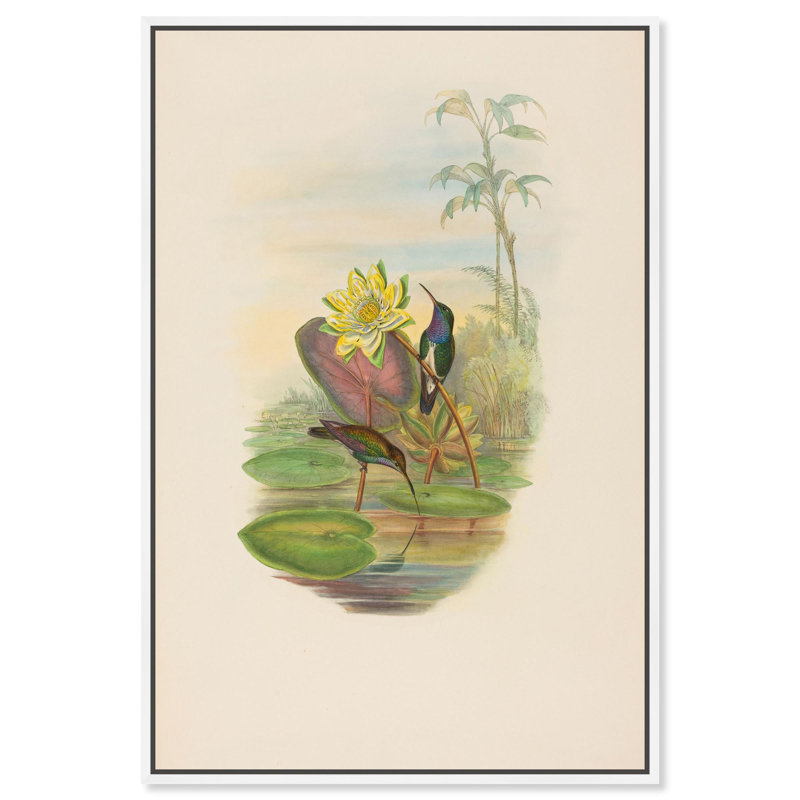«Lily Pond», reproduction d'art sur toile par Art Remedy, H 16 po x l 11 po, Cadre blanc