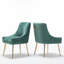 Chaise d'appoint en velours capitonné de 22 po Baudel-957097254