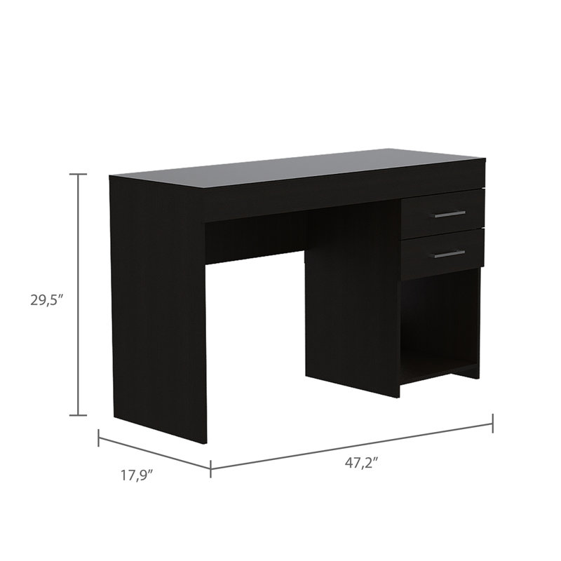Berkeley 1-Shelf 2-Drawer Computer Desk, Black