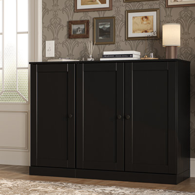 100% Solid Wood Shoe Storage Cabinet with Shaker Doors, Adjustable Shelves, Space Saving Modular Entryway Organizer, 48.5" W x 35.75" H