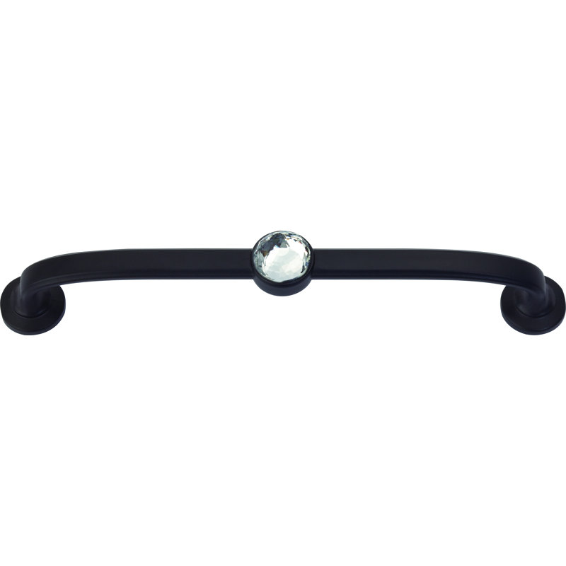 Legacy Crystal Brushed Nickel Bar Pull with European Crystal Inset