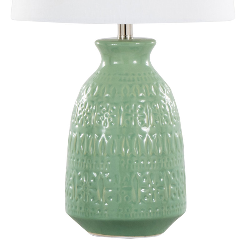 Ensemble de 2 lampes contemporaines en céramique, Vert