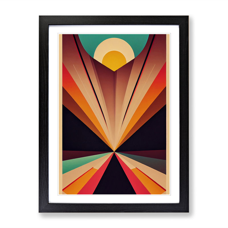 Deco Sunrise - Single Picture Frame Print, Black Framed, 34cm H x 25cm W
