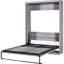 Lit double gris avec armoire pliable