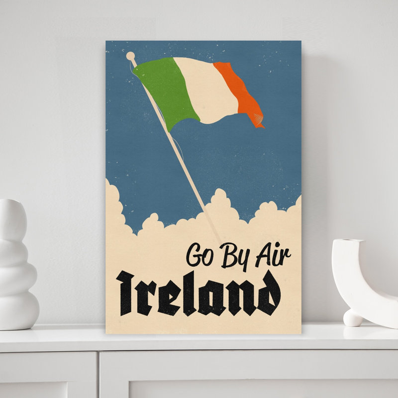 «Vintage Ireland Travel Classic Retro Vintage Fly Landscape Nature», art mural