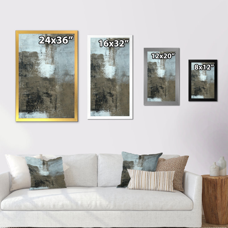«Gray Meets Brown Abstract Art», reproduction d'art moderne et contemporaine sur toile, H 36 po x l 24 po x P 1 po