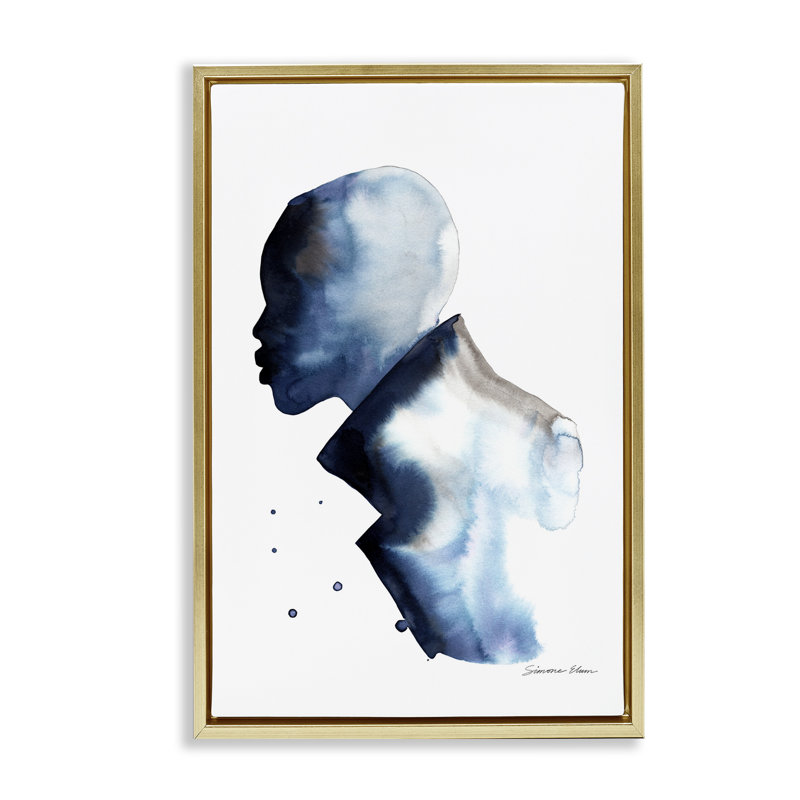 Cadre flottant silhouette Feeling Blue Portrait, conception par Simone Elum, H 31 po x l 21 po