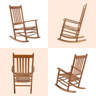 Lark Manor Solid Outdoor Wood Rocking Chair With High Back, All Weather ...