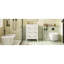 Meuble-lavabo blanc 24 po avec lavabo en céramique 24 po, 3 tiroirs, style rétro élégant, lavabo facile à assembler et structure en bois de pin massif, tiroirs pour un rangement efficace