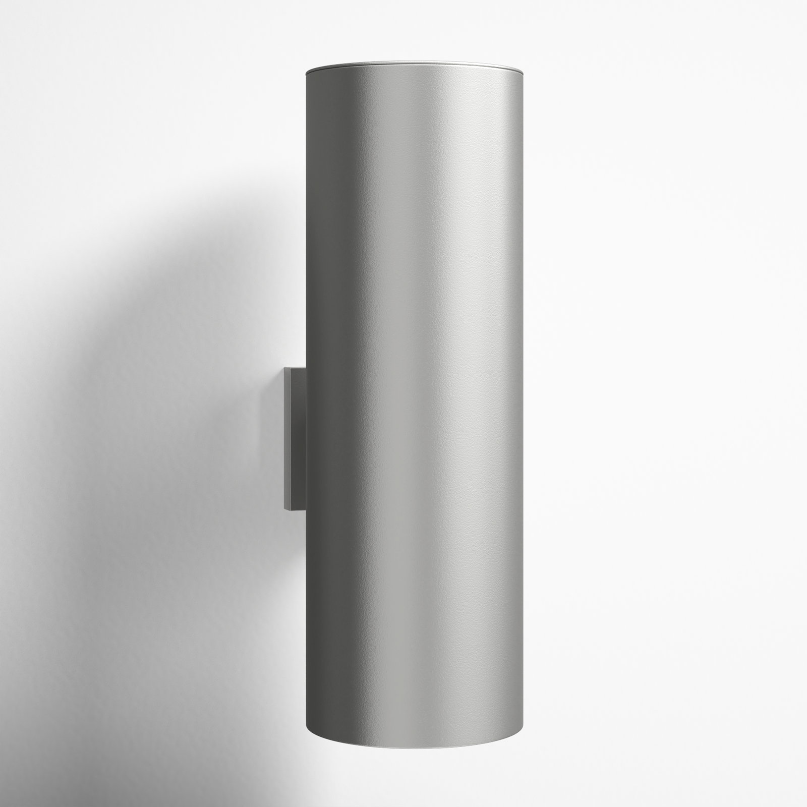 Dylan Cylinder Outdoor LED Wall Light, 18.25" H x 6" W x 6" D, Painted Brushed Nickel